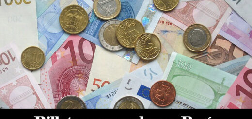 Monedas y billetes en París
